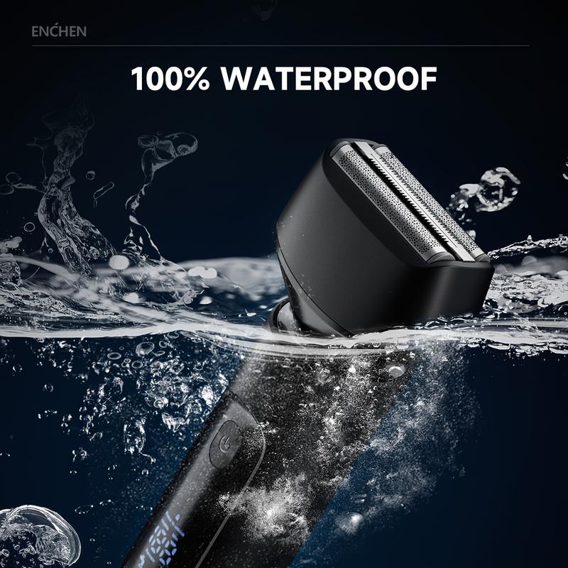 Product Introduction of Electric Shaver, Hair Trimmers & Clippers, 3 Flexible Blades Waterproof ,Type C, Smart Travel Lock, Shave Wet or Dry, Multi-Funtional Display 9