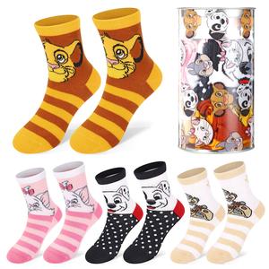 Disney Classics 4 Pair Ankle Cotton Socks for Kids Packed in Round Piggy Bank Plastic Cylinder (UK, Age, 3-6 Years, Regular)