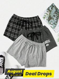 Women's Elastic Waist Sleep Shorts, Casual Comfy Drawstring Waist Shorts for Daily Indoor Wear, Women's Pj Bottoms for All Seasons, Pyjamas Shorts, Lounge Shorts, Womenswear, Loungewear, Nightwear, Homewear, Soft Lounge Sets