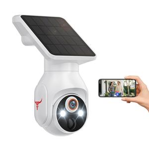 Wireless Outdoor Security Camera, WiFi Camera for Home Security with 1080P Color Night Vision, Battery Powered Camera with 2.4GHz WiFi, PIR, Two-way Talk, Wireless Security Cameras, Solar Security Cam, WiFi Surveillance Camera, Dual Lens Surveillance