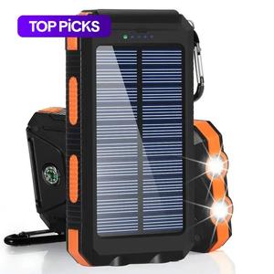 10000mAh Portable Solar Power Bank, Solar Powered Charger with Dual LED Flashlights, Power Bank for Travel, Camping, Travel Gadgets #TOP PICKS
