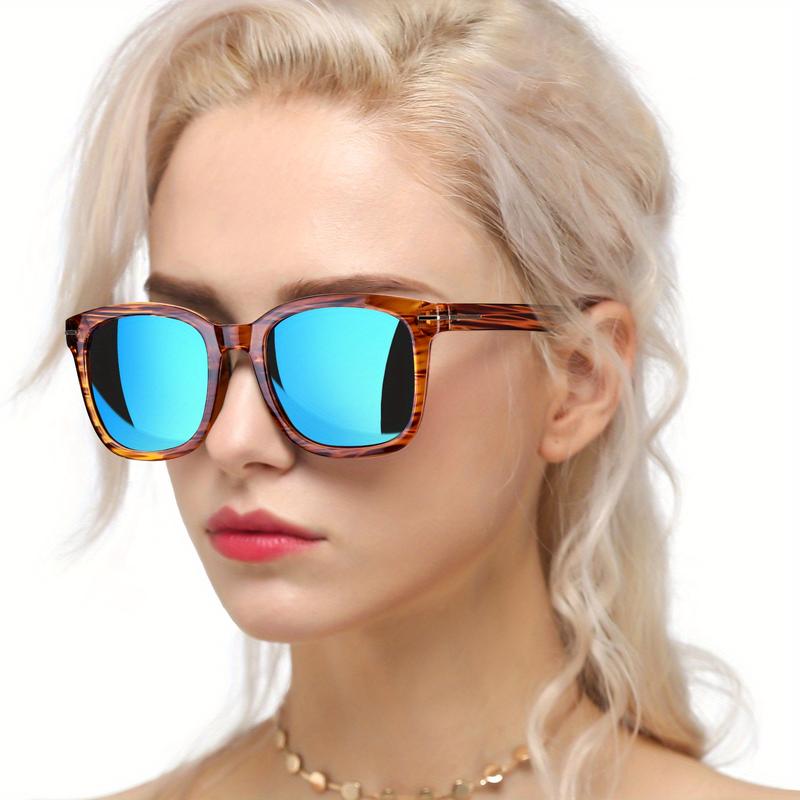 Enafad Classic Polarized Glasses for Women – Trendy Oversized Square Mirrored Fashion Shades with UV400 Protection 2