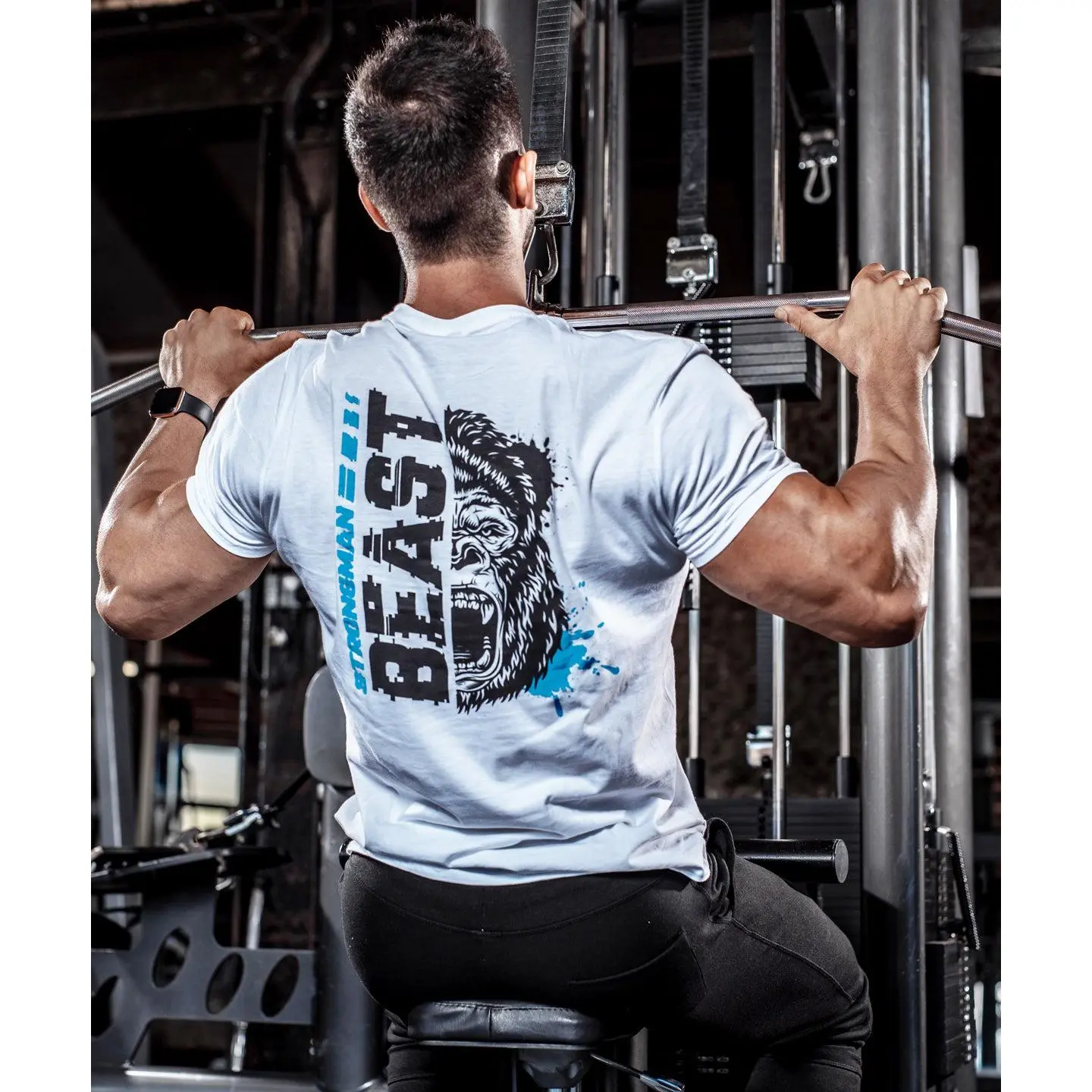 Strongman Beast Blue - Gym T-Shirt