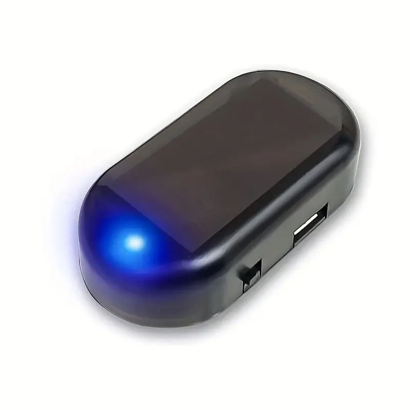 1pc- Solar Charging &USB Charging Car Simulation Alarm - Car Anti-Theft Simulation Monitor - Red, Blue Light Ficker - Make Your Car Safe from Theft 2