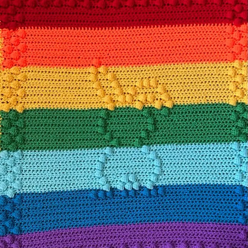 Crochet Bunny Baby Blanket Rainbow 3