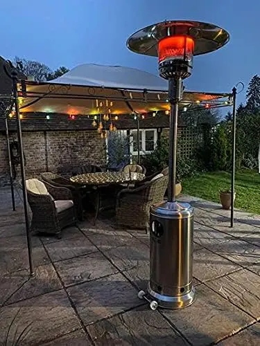 Love Burn Outdoor Patio Heaters Mushroom Or Rattan Style 13KW Heater, Steel, Rattan, No Gas Included Patio Heater 1