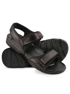 Men's Cowhide Velcro Sandals, Outdoor Water-resistant Skin-friendly Sport Sandals, Non-slip Comfort All-match Sandals for Summer for Daily Wear