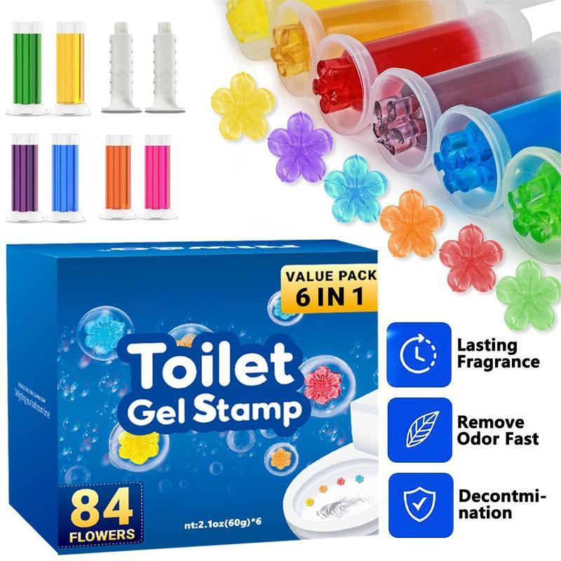 Product Introduction of Toilet cleaning Gel 6 colors /box long lasting toilet gel stamp cleaning products toilet cleaner toilet bowel deodorant gel toilet scent freshener odor removal gel Household Perfume Scented Multicolor 5