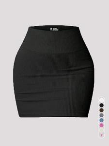 Women's Solid Textured High Waist Sports Skirt, Casual Sporty Comfy Breathable Skirt for Gym Workout Running, Ladies Sportswear for All Seasons