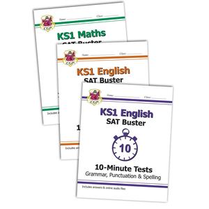 Year 2 Maths and English 10-Minute SATs Work Book Bundle 1 For Ages 6-7 KS1 textbooks