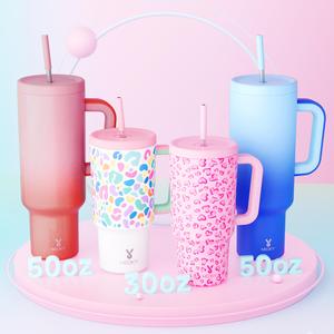 Meoky 1 Piece 50oz/30oz Stainless Steel Leak-proof Thermos Coffee Cup, Can Be Placed in The Car Cup Holder, Comes with A Lid and Stainless Steel Straw, Keeps Cold Or Hot, Suitable for Self-driving, Outdoor Travel, Gifts, Vacuum Insulated Tumbler