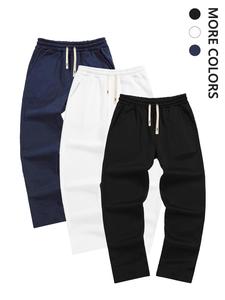 Men's Solid Color Straight Leg Pants, Casual Comfy Loose Trousers for Spring & Fall, Men's Bottoms for Daily Wear