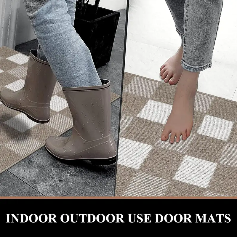 HEBE Indoor Door Mat 36"x59", Absorbent Dirt Resist Washable Front Door Mat Indoor Rugs for Entryway, Non Slip Inside Floor Mats, Low Profile Door Mats Entrance Mat, Coffee 5