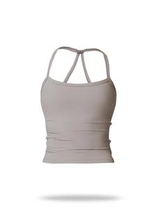 Women's Solid Backless Sports Cami Top, Quick Drying Breathable Sports Cami Top, Ladies Sportswear Gym Clothes for Indoor Outdoor Wear, Sleeveless Workout Athletic Top, Blue and White Option