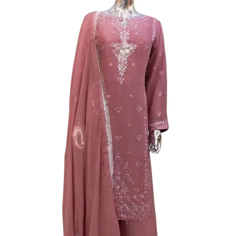 New Women's Chiffon Plazo Suit Set - Perfect for Partywear - Dress, Traditional 0