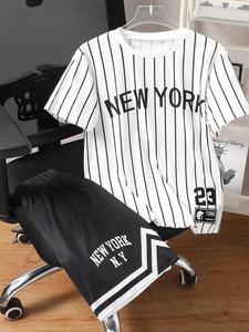 Two-Piece Set Toddler Boy's Letter Print Tee & Shorts Set, Casual Short Sleeve T-shirt & Track Shorts, Summer Clothes for Kids