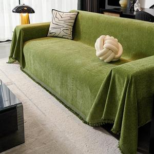 Solid Color Sofa Cover, 1 Count Soft Comfortable Sofa Slipcover, Elastic Furniture Protector, Couch Sofa Protector for Home Living Room, Home Decor Supplies, Reversible Couch Cover