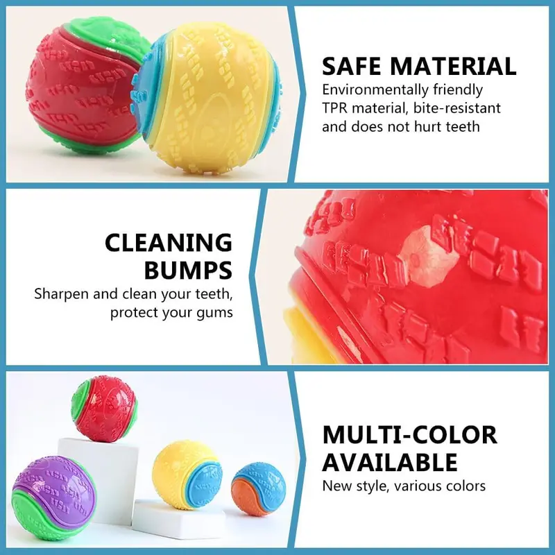 1/6PCS/ Sets Scooby-Doo Durable Squeaky Dog Balls Teeth Cleaning Interactive Pet 5