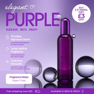 Colour Me Purple Eau de Parfum for Women | Floral Fruity Fragrance with Berries, Jasmine & Vanilla | Warm Musky Base | Long-Lasting Perfume