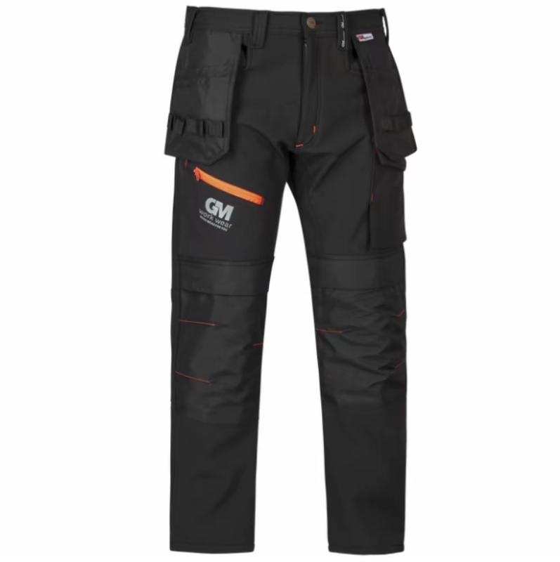 Waterproof softshell trousers menswear pants with 8 pockets & knee pad slots durable windproof breathable workwear for hiking outdoor cargo & construction use tactical adjustable fit lightweight comfortable multi purpose utility pants for men mens 1