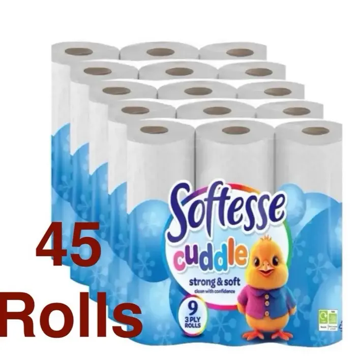 Softess Cuddle 45 Unscented Toilet Rolls Wipes for Bathroom use