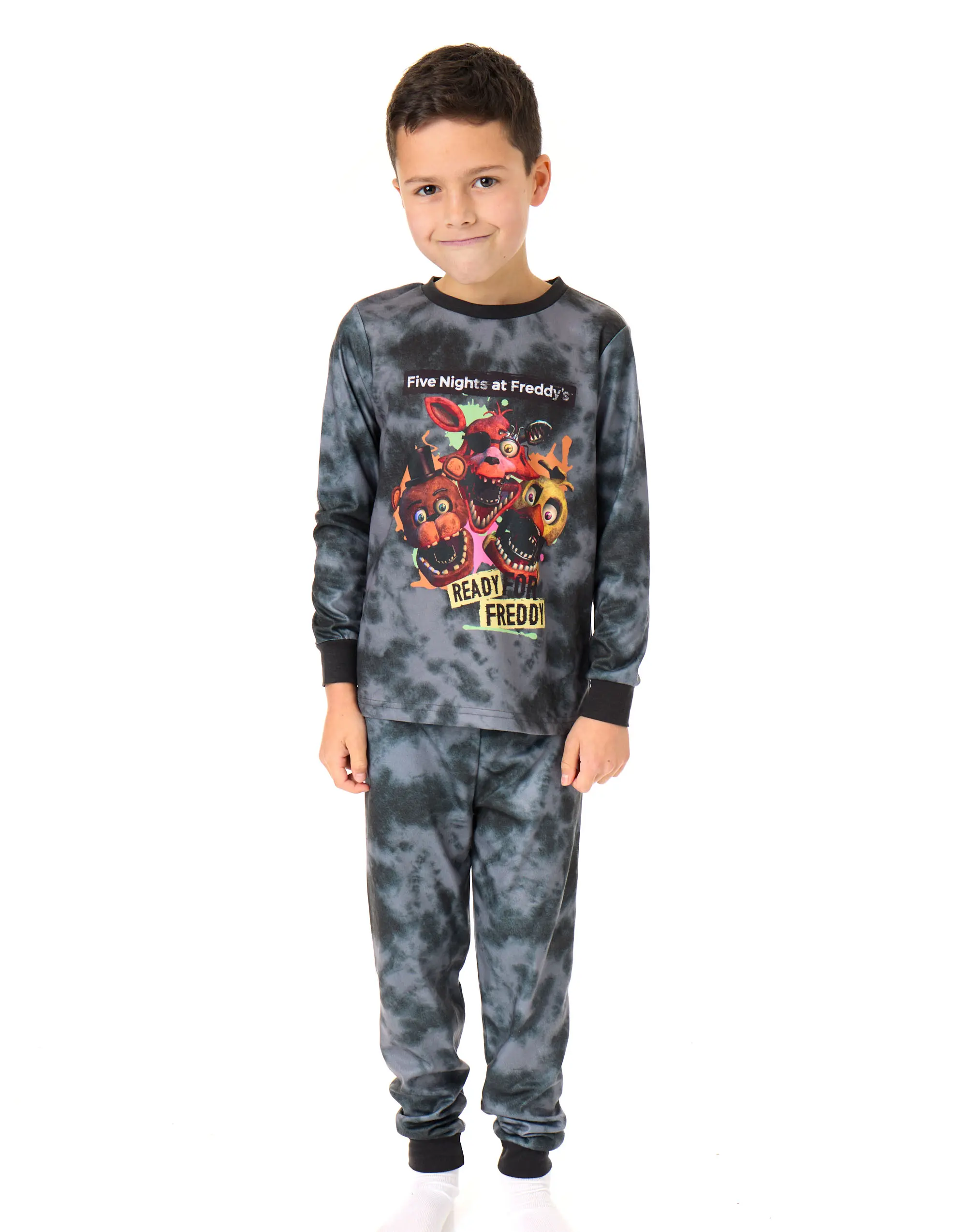 Vanilla Underground x Five Nights At Freddy's Boys Black Ready For Freddy Long Sleeve Long Leg Pyjama Set