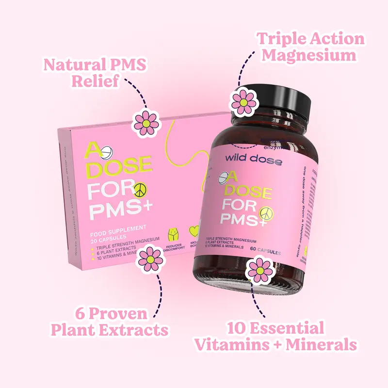 A Dose For PMS+ by Wild Dose - Triple Strength Magnesium | For a Supported, Happier Cycle | Vegan, Natural Formula 2