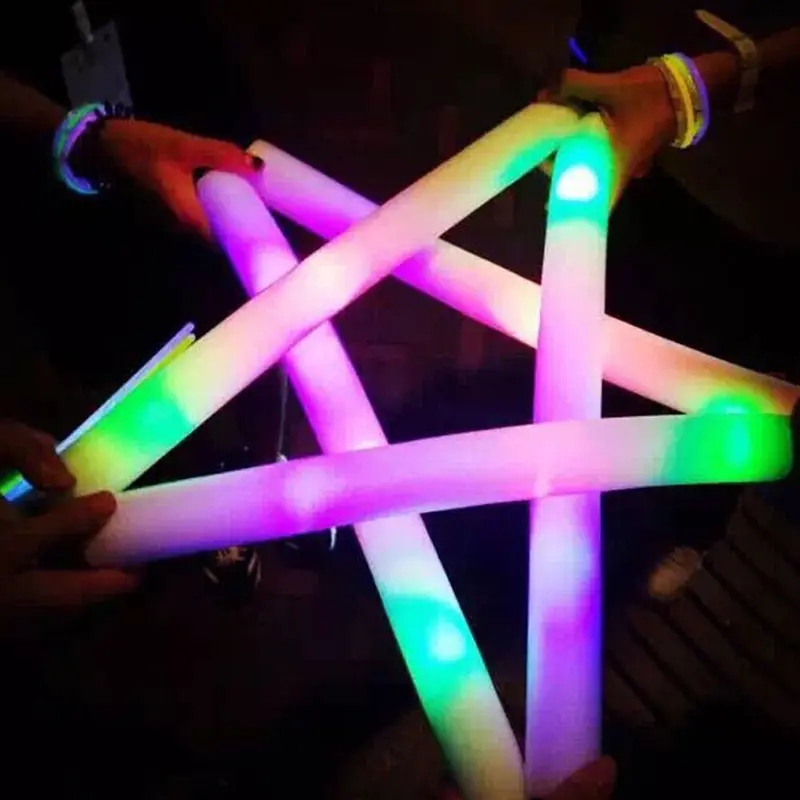 60 LED Foam Glow Sticks Party Wedding Flashing LED Light Stick Light-up Wand UK 4