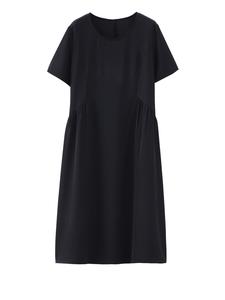 🔥 Lazy Girl Must-Stash! Slimming Black Maxi Dress｜Round Neck Tee with Fat-Camouflage Hack｜60KG+ Sisters’ Work-to-Weekend Magic Uniform!