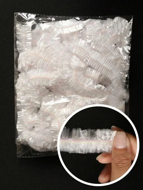 100Pcs, Disposable Food Preservation Film Cover, Shower Head Cover, Multi-Purpose Disposable Shrink Bag Disposable Shoe Cover Thickened Kitchen Preservation Film, Home Refrigerator Refrigerated Food Preservation Cover, Elastic Stretchable Cover Cover 3