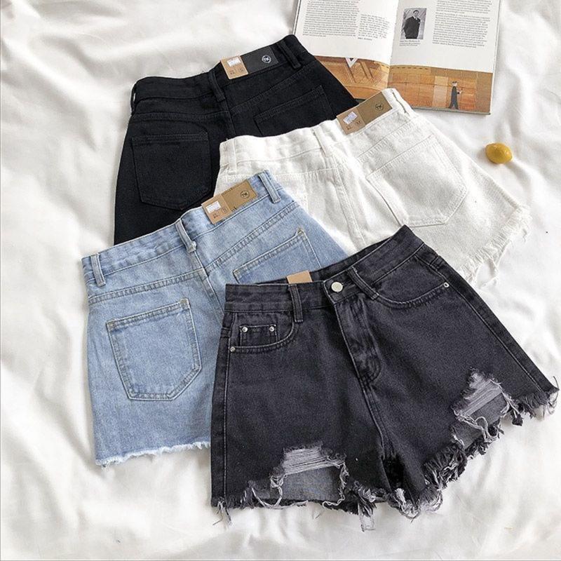 Product Introduction of Korean Denim Holes Shorts For Women  Fashion High WaistWide Leg Short Jeans Female Designer Casual Street Short 2024 New 20