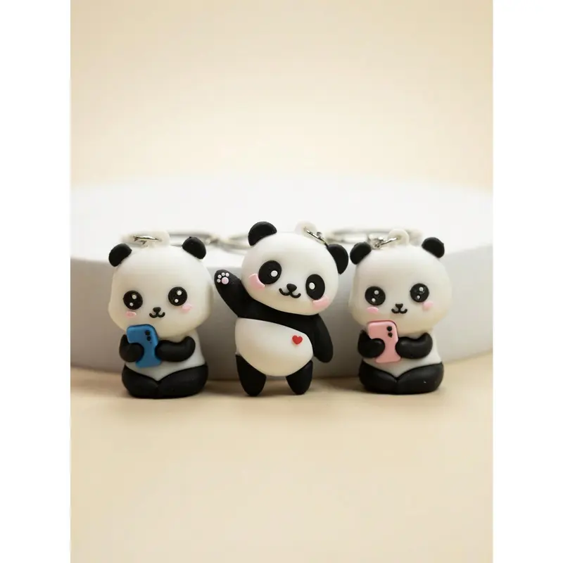 1pcs  Cute Panda Keychain Pendant For Car, Bag Or As Couple Gift Valentine's Day Valentines 0