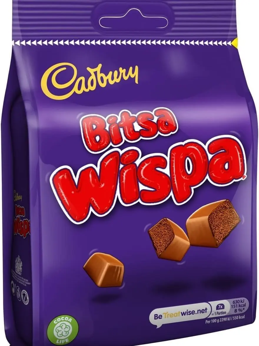 Cadbury Wispa Bitsa Chocolate Bag 110g - Creamy Milk Chocolate Treats for Snacking, Sharing & Gifting