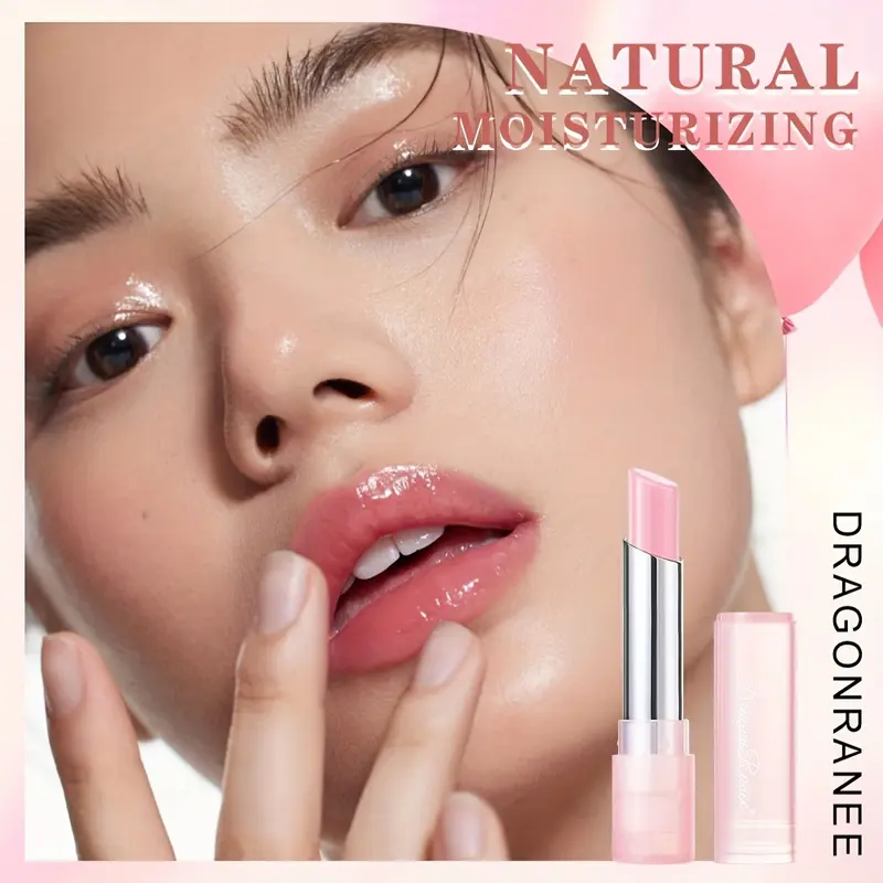 DragonRanee Color-Changing Lip Balm - Moisturizing Long-Lasting Waterproof Jelly Lipstick with Shifting Pink Shades, Glossy Finish for All Light Beige Types, Valentine's Day Gift for Women 4