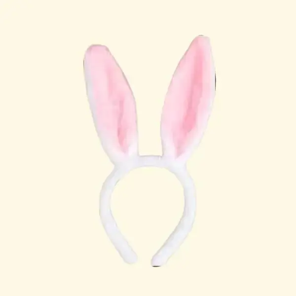 Pack of 3 Wickedfun Pink/ White Fur Fabric Bunny Rabbit Ears Masks Comfortable