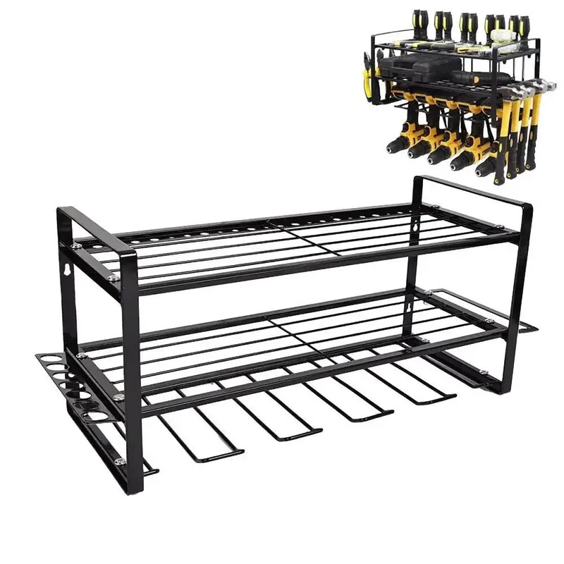 Heavy Duty Power Tool Organizer Drill Holder Wall Mount Power Tool Storage Rack 0