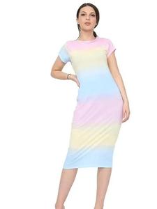 Findfashion Women's Printed Cap Sleeves Bodycone Midi Dress For Ladies Casual Dress