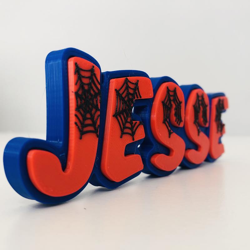 Spider Man-Inspired 3D Name Plate, Personalised Desk Display for Gamers and Fans 1