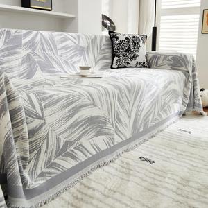 Boho Style Geometric Pattern Sofa Cover with Tassel Decor, 1 Count Soft Comfortable Sofa Slipcover, Sofa Protector for Home Living Room, Vanity Decor Accessories