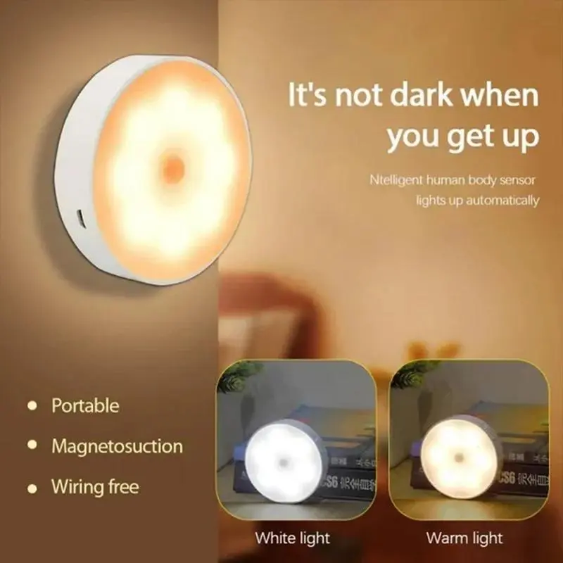 [Motion Sensor] Motion Sensor LED Night Light | 1/2/4/6pcs | USB Rechargeable | For Kitchen Cabinet Wardrobe 1
