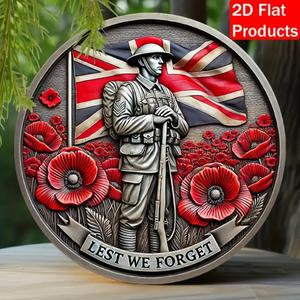 Lest We Forget Aluminum Yard Sign, Durable Metal Plaque for Wall Hanging and Remembrance, Ideal Outdoor Decor