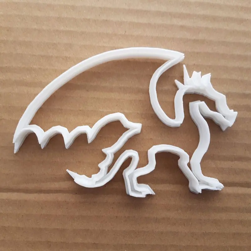 Dragon Wings Lizard Smaug Shape Cookie Cutter Dough Biscuit Pastry Fondant Sharp Stencil Mythical Creature Fire Wales Welsh 3