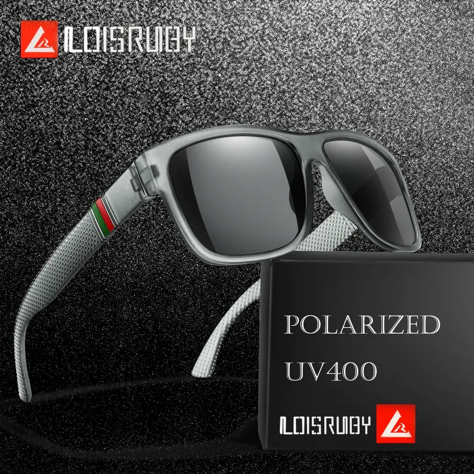 Classic Brand Men’s UV400 Polarized Sunglasses – Square Frame, Perfect for Fishing, Driving, Cycling & RunningMen Square Polarized Fishing Sunglasses Outdoor Driving Cycling Running Goggles Vintage Large Frame UV400