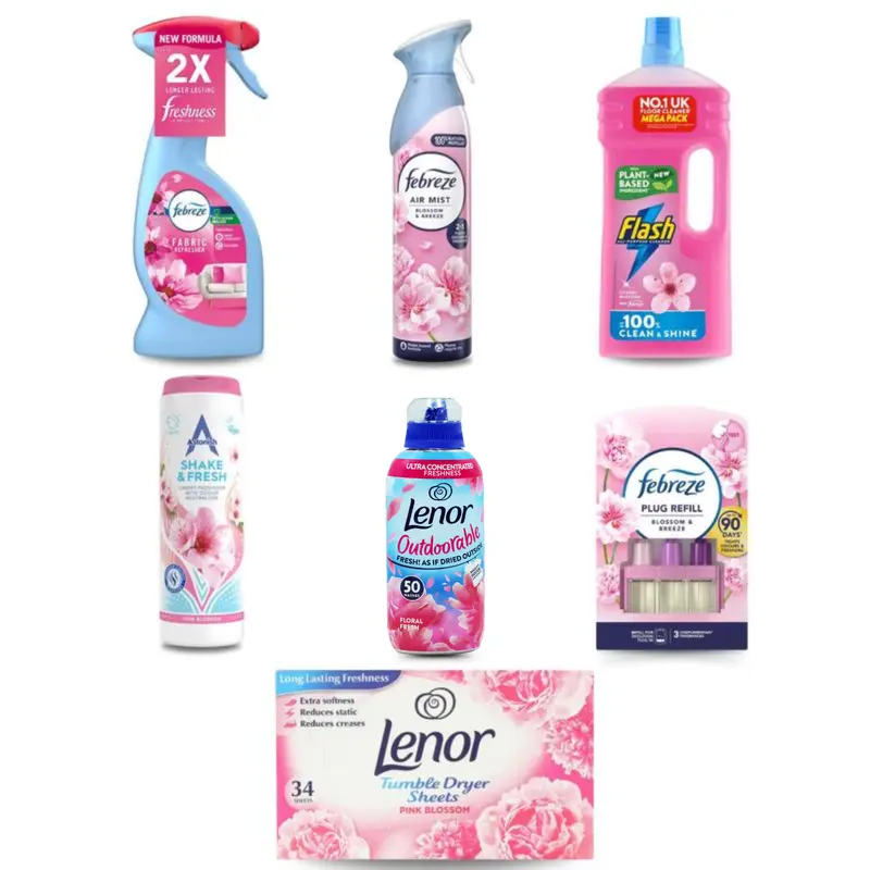 Pink Blossom & Breeze Household 7pc Bundle Pack – Complete Laundry & Home Freshness Set Floral Flower 2