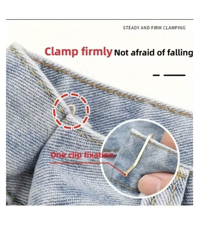 4pcs Invisible Metal Clip Buttons for Waist Tightening - Adjustable Fashion Accessory for Jeans and Clothes 3