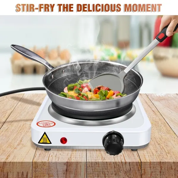 Single Hot Plate, Portable 1000W Electric Table Top Cooker Hob，5 Temperature Settings Induction Hob for Camping, Caravans & Travelling 8
