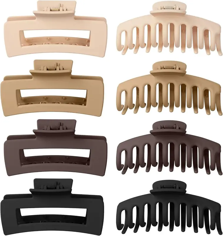 8 Pcs Hair Claw Clips for Women Ponytail Holder Headwear Hair styling Accessories for Straight, Curly, Wavy Hair | Non Slip Hair Clips Women | Hair Products for Women | Big Claw Clip Set 0