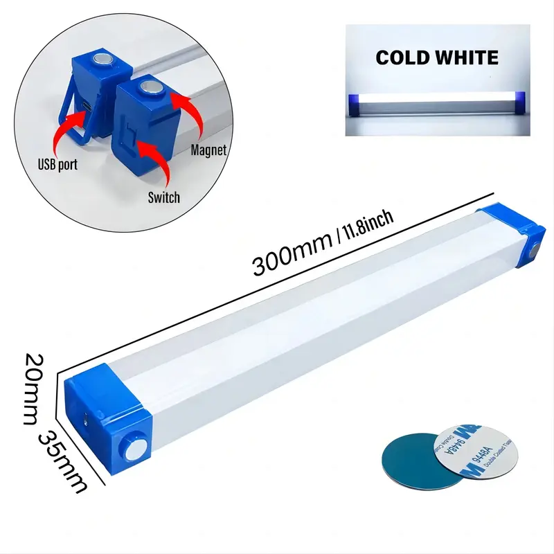 V30CM LED Rechargeable Tube Light – Portable and Great for Outdoor Use or Power-Free Moments 6