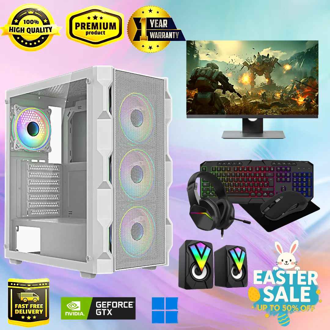 Savitar Gaming PC Savi5 Luna  Core I5  8GB  128GB SSD  500GB HDD  Nvida GT720 2GB 22Inch Monitor Bundle and Speakers Free affordable  computer budget intel set