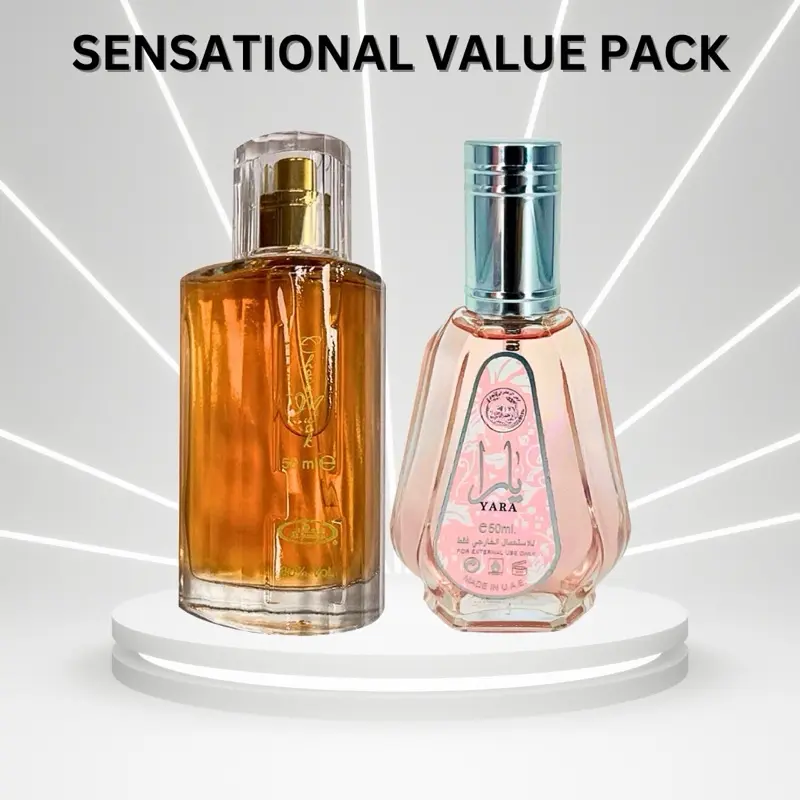 **2 PACK BUNDLE** YARA PINK 50ML EDP & Choco Musk - Al-Rehab Eau De Spray Perfume 4